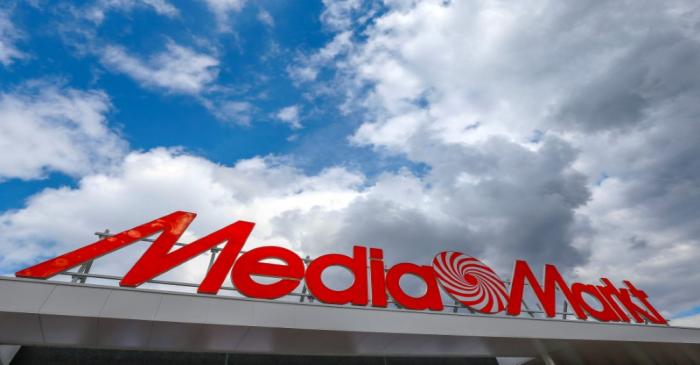 FILE PHOTO: The logo of the electronics retailer Media Markt is seen at the entrance of a shop