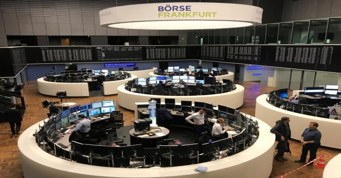 The German share price index, DAX board, is seen at the stock exchange in Frankfurt