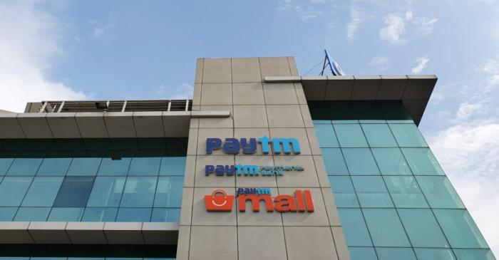 The headquarters for Paytm, India's leading digital payments firm, is pictured in Noida