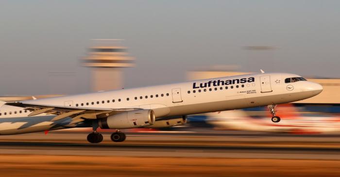 FILE PHOTO: A Lufthansa Airbus A321 airplane takes off from the airport in Palma de Mallorca