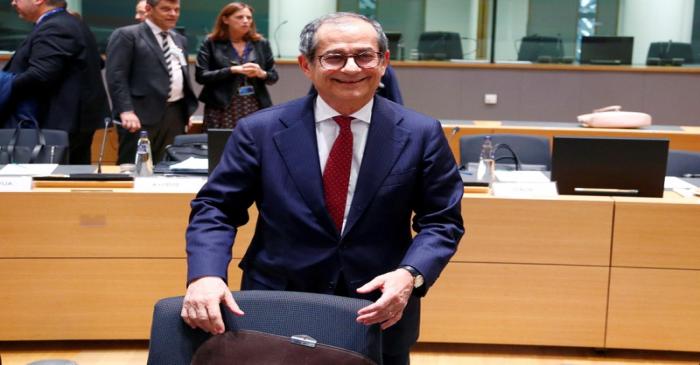 FILE PHOTO: Italian Finance Minister Giovanni Tria attends a euro zone finance ministers