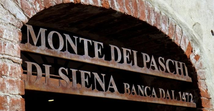 FILE PHOTO: The entrance of Monte Dei Paschi di Siena is seen in San Gusme near Siena, Italy