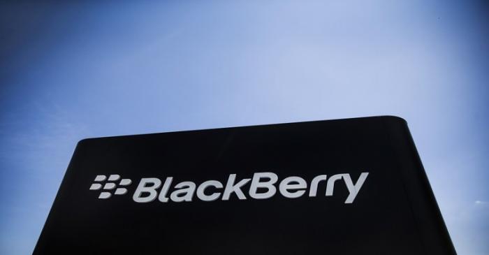 FILE PHOTO: The Blackberry sign is pictured in Waterloo