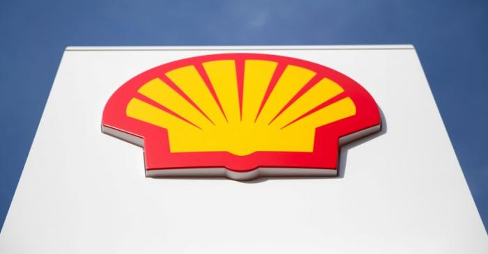 FILE PHOTO: A logo for Shell is seen on a garage forecourt in central London