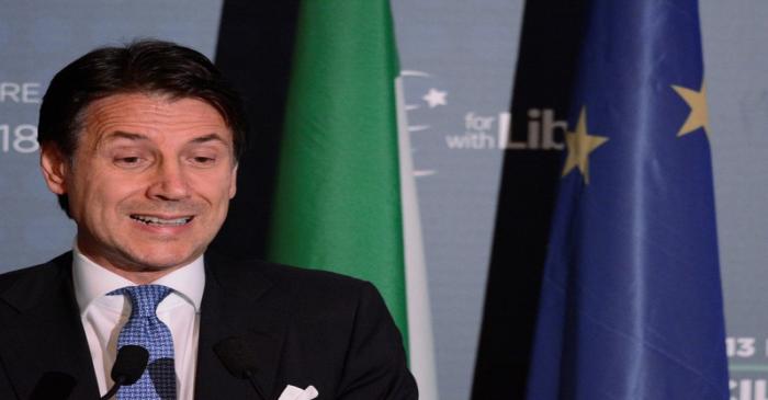 FILE PHOTO: Italy's Prime Minister Giuseppe Conte attends a news conference after the second