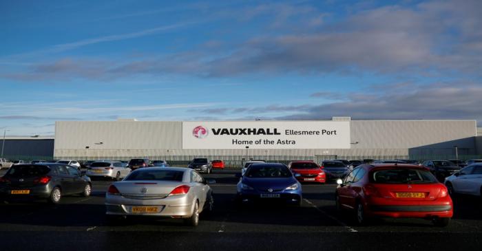 FILE PHOTO: A general view of the Vauxhall car plant in Ellesmere Port, Britain.