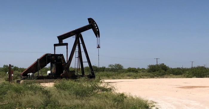 FILE PHOTO: A pumpjack is shown outside Midland-Odessa area in the Permian basin in Texas