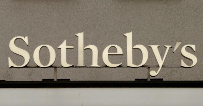 Logo of Sotheby's auction house is seen in Zurich