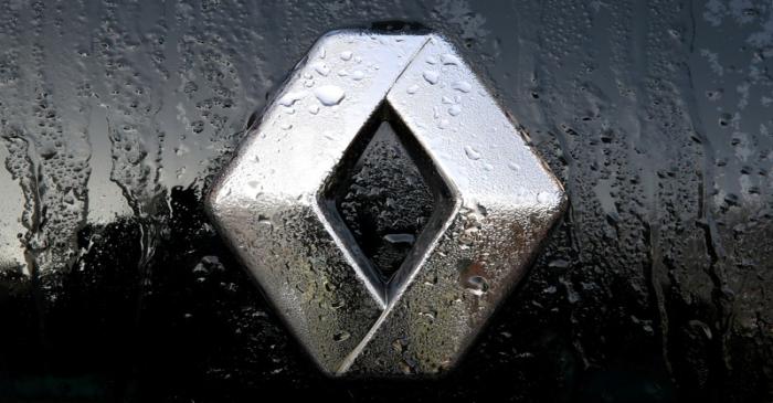 FILE PHOTO: The logo of Renault automaker company is seen on a car in Paris