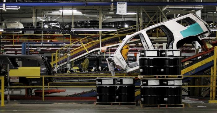 SUV moves through the assembly line at the General Motors Assembly Plant in Arlington, Texas