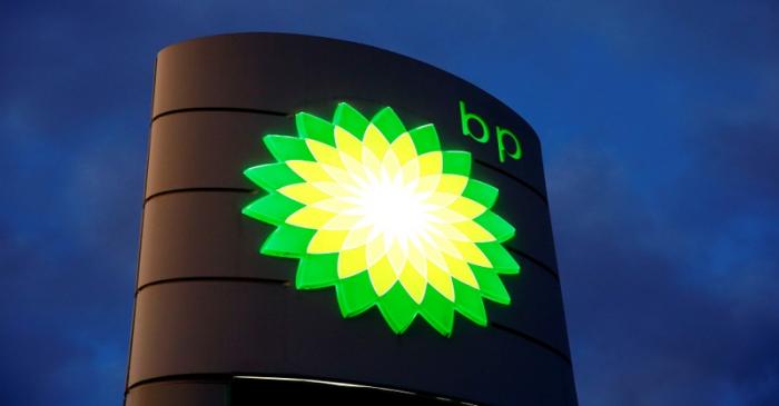 FILE PHOTO: Logo of BP is seen at a petrol station in Kloten