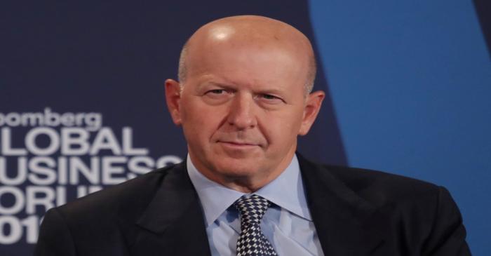 David Solomon, president and chief operating officer of Goldman Sachs, listens at the Bloomberg