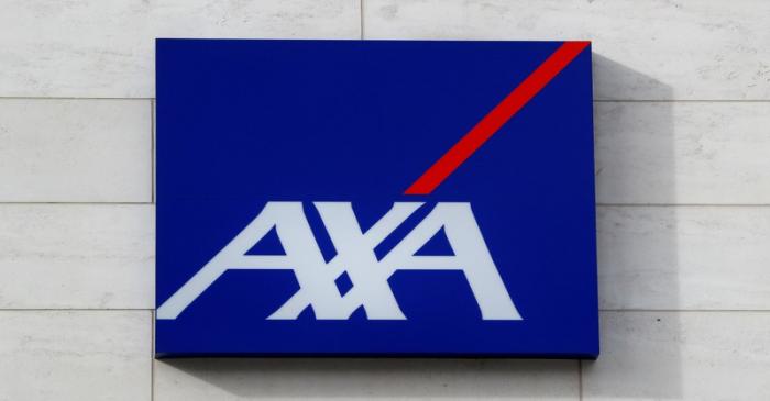 FILE PHOTO: Logo of insurer Axa is seen at the entrance of the company's offices in Brussels