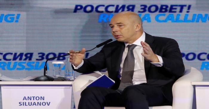 Russia's Finance Minister Siluanov attends a session of the VTB Capital Investment Forum