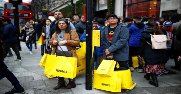 Shoppers during the Boxing Day sales on Oxford Street in central London