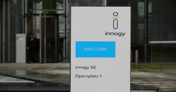 Innogy logo before the company's annual news conference in Essen