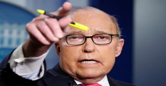 White House economic adviser Larry Kudlow speaks at the White House in Washington