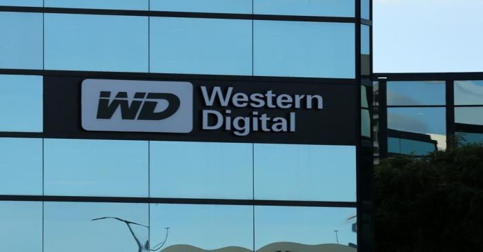 A Western Digital office building is shown in Irvine, California