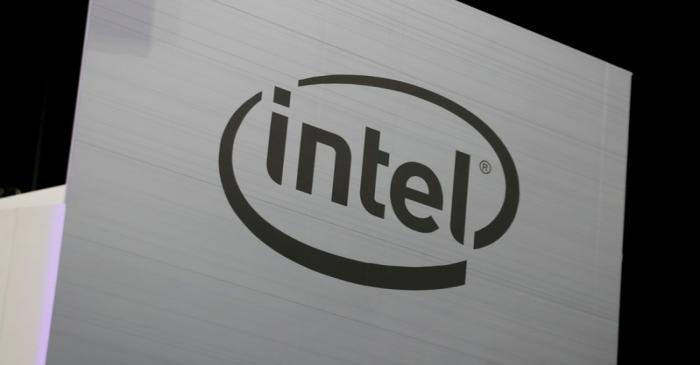 FILE PHOTO: The Intel logo is shown at E3, the world's largest video game industry convention