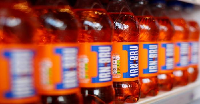 Irn Bru is seen on the shelves of Scotch Corner in Pitlochry, Scotland