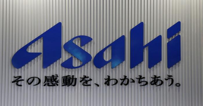 The logo of the Asahi Breweries is seen at the Asahi Ibaraki Brewery in Moriya, Ibaraki