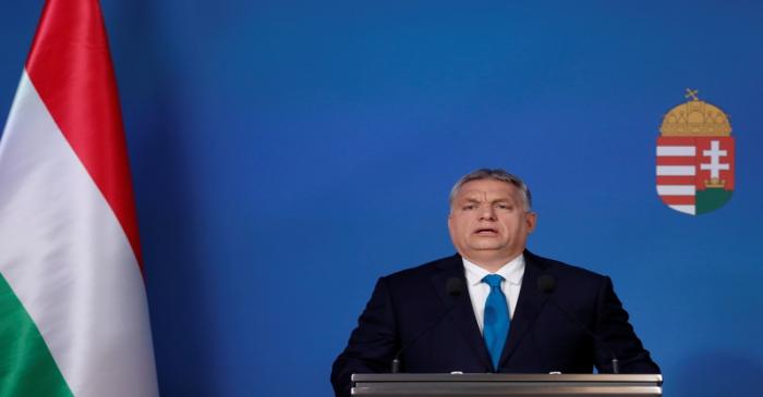 Hungarian PM Orban attends the weekly government news conference in Budapest