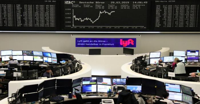 The German share price index DAX graph at the stock exchange in Frankfurt