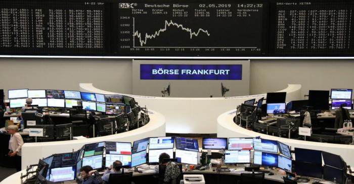 The German share price index DAX graph at the stock exchange in Frankfurt