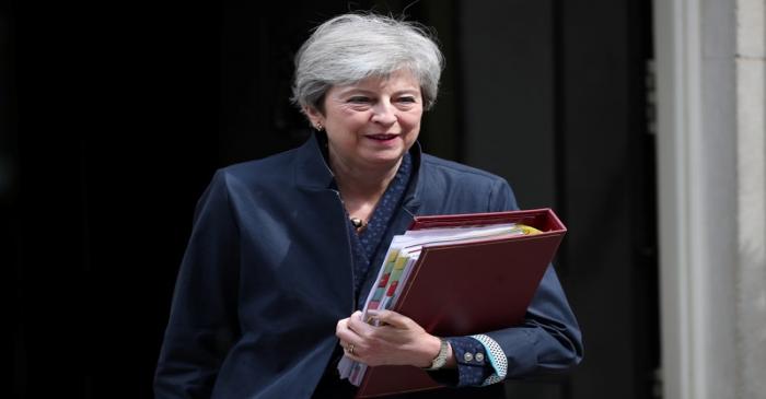 Britain's Prime Minister Theresa May leaves Downing Street in London