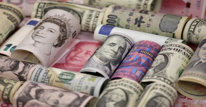 Euro, Hong Kong dollar, U.S. dollar, Japanese yen, British pound and Chinese 100-yuan banknotes