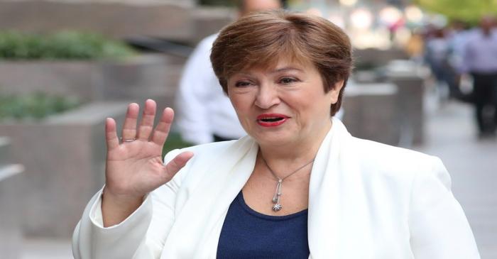 International Monetary Fund Managing Director Georgieva arrives for her first day in her new