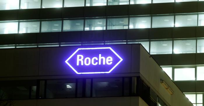 FILE PHOTO: Swiss drugmaker Roche's logo is seen at their headquarters in Basel