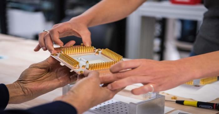 A handout picture shows a component of Google's Quantum Computer in the Santa Barbara lab