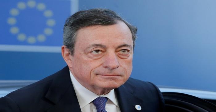 FILE PHOTO: ECB President Draghi arrives at a European Union leaders summit in Brussels