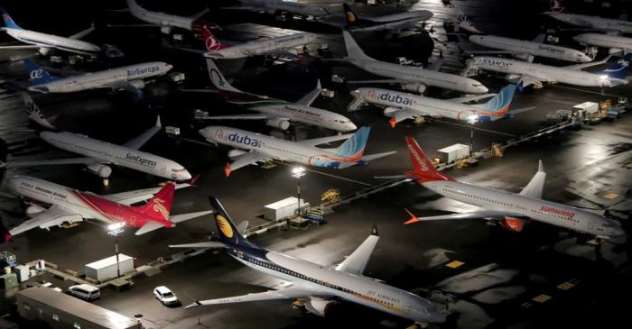 FILE PHOTO: Aerial photos show Boeing 737 Max airplanes on the tarmac in Seattle