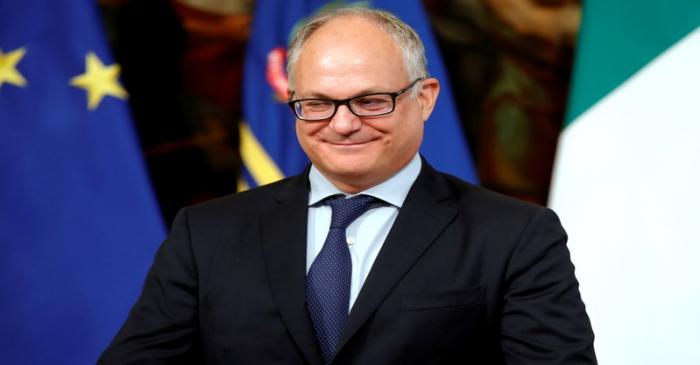 FILE PHOTO: Italian Finance Minister Roberto Gualtieri looks on during his swearing-in ceremony