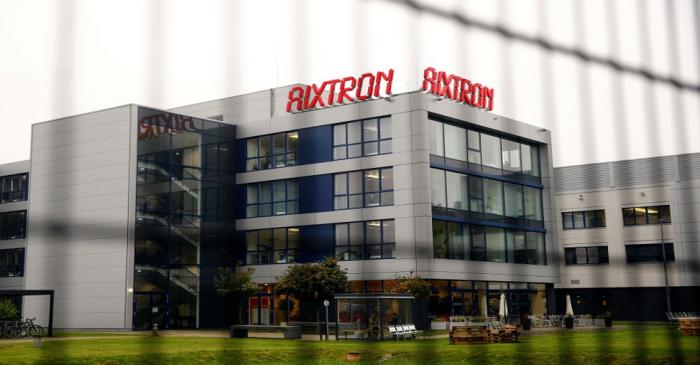 FILE PHOTO: The headquarters of German chip equipment maker Aixtron SE is pictured in