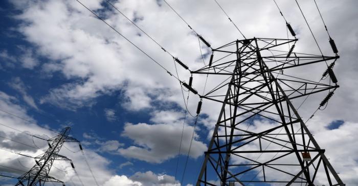 FILE PHOTO: Electricity pylons are seen in London