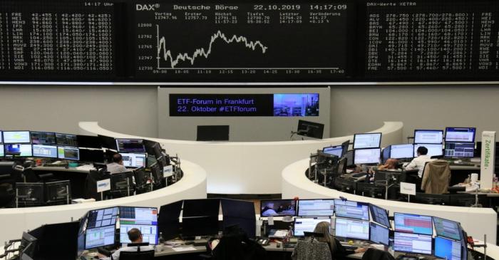 The German share price index DAX graph at the stock exchange in Frankfurt