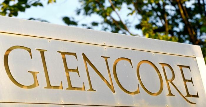 FILE PHOTO: The logo commodities trader Glencore is pictured in Baar