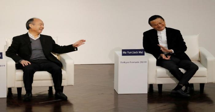 SoftBank Group founder and CEO Masayoshi Son and Alibaba founder and former Chairman Jack Ma