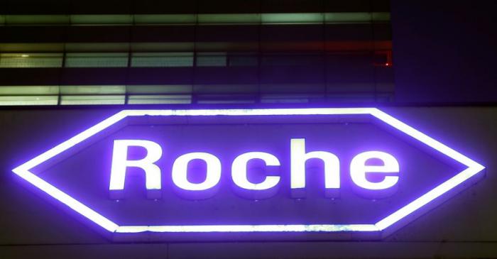 FILE PHOTO: Swiss drugmaker Roche's logo is seen at their headquarters in Basel, Switzerland