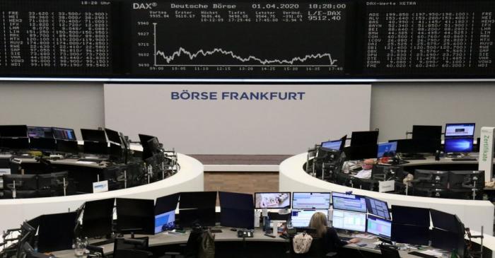 FILE PHOTO: The German share price index DAX graph is pictured at the stock exchange in