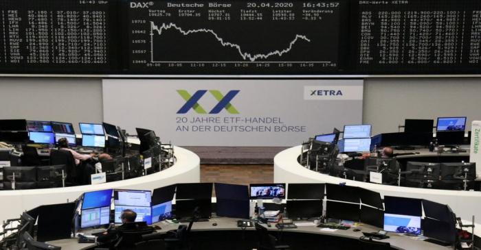 FILE PHOTO: The German share price index DAX graph is pictured at the stock exchange in