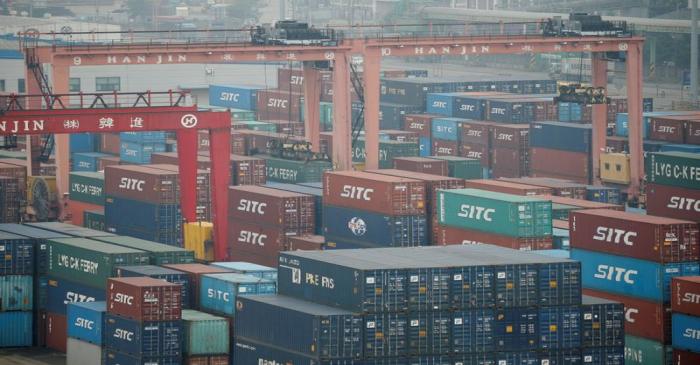 FILE PHOTO: A container terminal is seen at Incheon port in Incheon