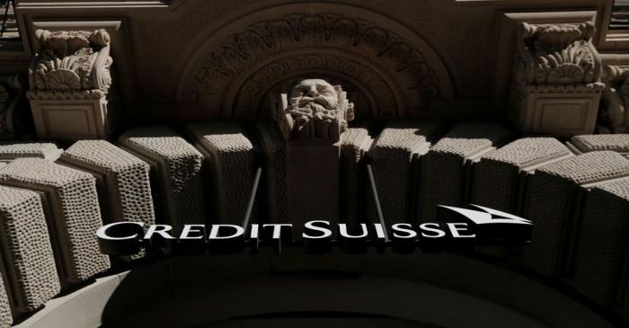 FILE PHOTO: Logo of Swiss bank Credit Suisse is seen Zurich