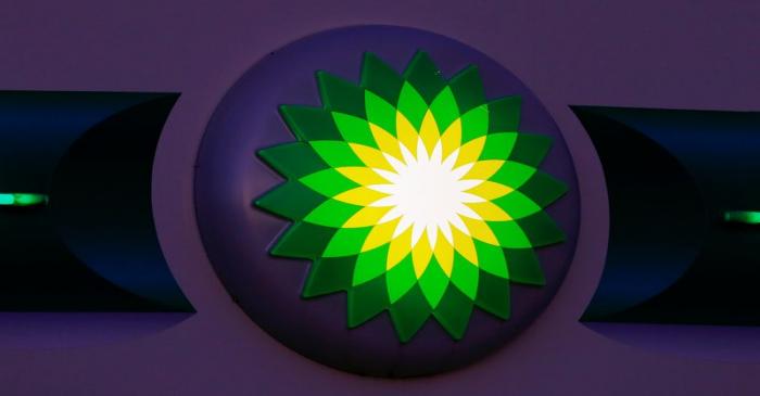 Logo of BP is seen at a petrol station in Kloten