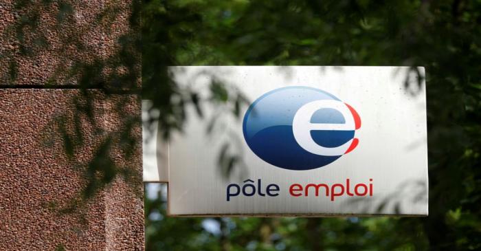 A Pole Emploi sign is seen outside one of its offices in Creteil