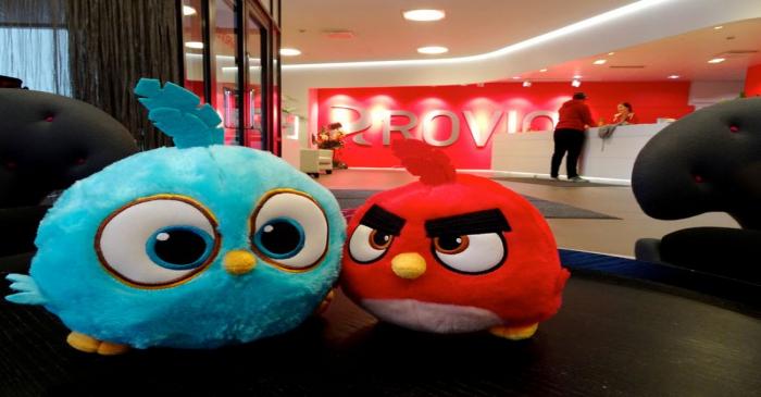 Angry Birds game characters are seen at the Rovio headquarters in Espoo