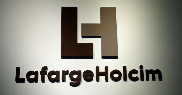 The logo of LafargeHolcim, the world's largest cement maker, is seen in Zurich